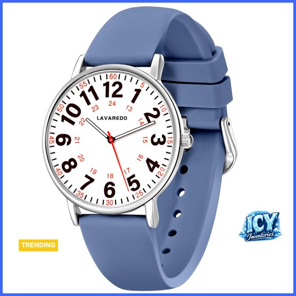 Accessories - Waterproof Analog Watch with Luminous Dial and Silicone Band